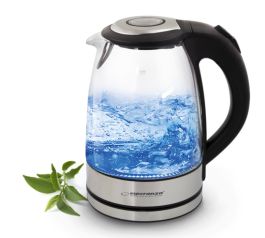 Grelnik vode stekleni Esperanza YOSEMITE, 1,7 L, črn