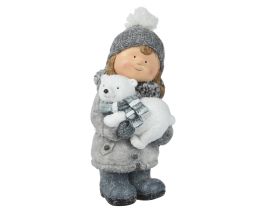 Figura božična punčka 36 cm, Kaem.