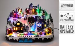 Dekoracija božična vas 34 led, 41x28x27 cm,
