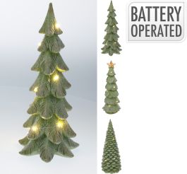 Drevesce božično zeleno z LED lučko, 29cm
