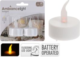 Svečka čajna LED, bela, 2/1
