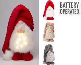 Figura božična palček rdeč/rjav/siv led 82 cm
