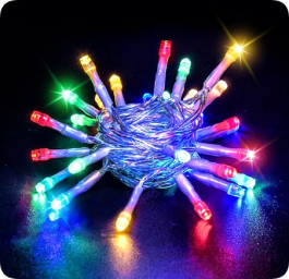 Lučke 50 led 5m večbarvne baterijske notranje, s časovnikom
