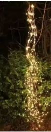 Lučke zavesa 300 led nano toplo bela srebrna žica 3 m, IP 44, 
