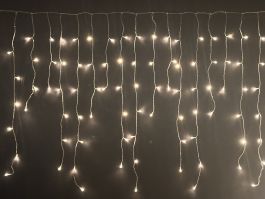 Lučke 180 led ICICLE toplo bela, 8 funkcij utripanja s časovnikom, zavesa, 3 m, IP44
