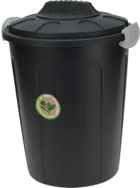 Koš za smeti s pokrovom 23l, pvc, črn, 
