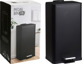 Koš za smeti s pedalko 30l, kovinski črn
