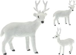 Figura božična jelenček bel 15 cm, Koo.