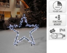 Zvezda 150 led hladno bela 60x73 cm, 8 funkcij utripanja s časovnikom, IP44, Koo.