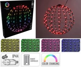Krogla okrasna 168 led barvna, fi 40 cm z daljincem IP44, Koo.