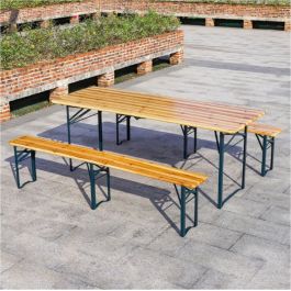 Vrtna garnitura lesena gasilska 220x70 cm (miza+2x klop)
