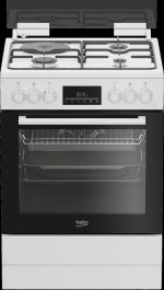 Štedilnik kombinirani Beko FBE63320WDN, 3+1, 60cm, A klasa, 3plin+1elektrika, pečica 66L, zaslon, bel
