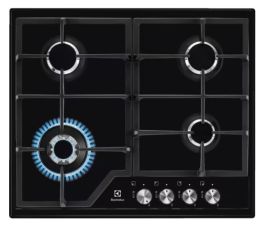 Plošča Electrolux EGS6436K, 4 plin Črno inox črn