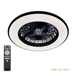 Ventilator stropni z LED svetilko VENTELUX 48W+15W 3CCT daljinsko upravljanje fi 45cm ČRN