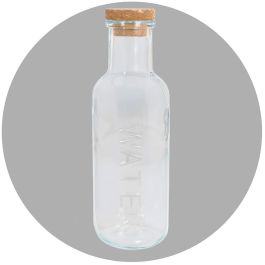 Steklenica za vodo Water z zamaškom iz plute, 1l, steklo 
