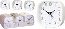 Ura budilka 11cm, bela/siva/bež
