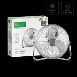 Ventilator talni Green Tech 70W, fi 35 cm, bakreni motor, krom