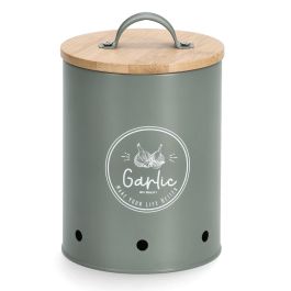 Doza kovinska za česen Garlic, bambus pokrov, 1000ml

