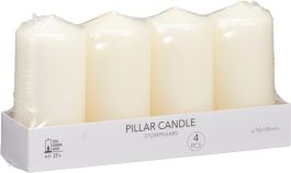 Sveče adventne bele, 10cm, 4/1
