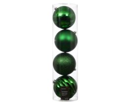 Bučke novoletne plastične, zelena, fi 14 cm, set 4/1
