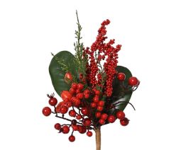 Šopek božični z rdečimi jagodami, 25 cm
