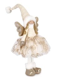 Figura božična punčka rjavo/bež 50 cm
