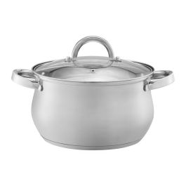 Lonec z steklenim pokrovom, nerjavno jeklo, 2,1 l, 16 cm
