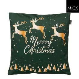 Blazina Merry Christmas jelenčki, zelena, 45×45cm
