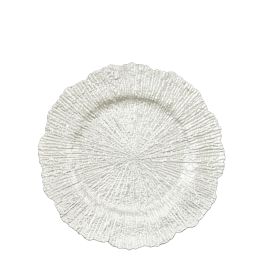 Krožnik, dekorativni, Porta, srebrn fi 33 cm
