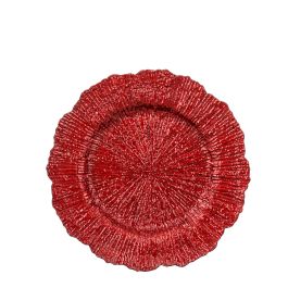 Krožnik, dekorativni, Porta, rdeč fi 33 cm

