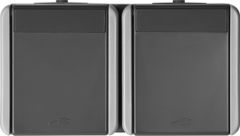 VTIČNICA dvojna horizontalna FONTANA siva 16A 250V~ TEM CF10GY-U