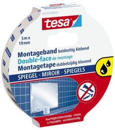 Trak lepilni obojestranski za ogledala Tesa Powerbond Mirror,bel, 5m x 19mm
