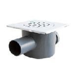 SIFON TALNI RAVNI 2/2  PRETOČNI fi 50  Inox plošča 150 x 150 PPK  
