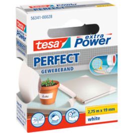 Trak lepilni tkaninast Tesa Extra Power perfect, bel, 2,75m x 19mm
