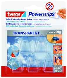 Kljukica samolepljiva Powerstrips Deco, transparentna, 5/1