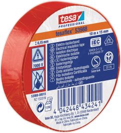 Trak lepilni izolirni Tesaflex, rdeč, 10m x 15mm