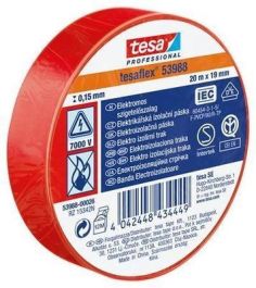 Trak izolirni Tesa, rdeč, 20m x 19mm
