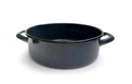 Kozica nizka, Clean, zunaj temno siva, notranjost temno siva, premer 32 cm, višina 10,5 cm, volumen 8 l
