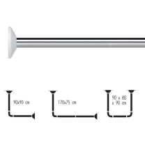 TIRNICA ZA ZAVESO  UNIVERZAL KROM  fi19 mm SPIRELLA