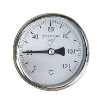TERMOMETER PTL  fi  100 , 0 - 120  C,  L = 100 mm , zadaj priklop, 1/2" DN15 mm
kovinsko ohišje