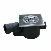 SIFON TALNI 2/2 FI 50  S KOLENOM Inox plošča 150 x 150 