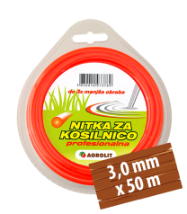 NITKA ZA KOSILNICO 3.0mm/ 50m (PRO) KVADRATNA