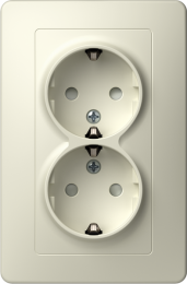 VTIČNICA DVOJNA SCHUKO 2P+E 16A 250W Bež TEM VE16IWKS-B