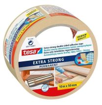Trak samolepilni obojestranski tkaninski Tesa Extra Strong, prosojen, 10m x 50mm