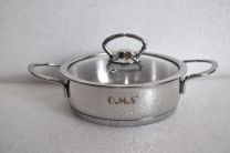 Lonec 1l s stekl. pokrovom 2-R inox fi16x5cm, indukcija