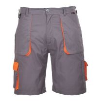 HLAČE KRATKE SIVO ORANŽNA KOMBINACIJA ŠT. S 245 GR, 60%BOMB/40% POLIESTER