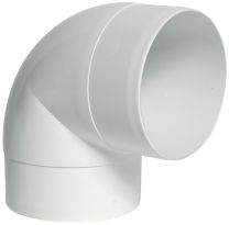 Koleno za prezračevalni kanal okrogli fi 104mm/90°, beli