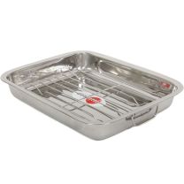 Pekač inox z rešetko 40x28x5cm 
