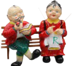 Figura vrtna Dedek in babica L Ro.