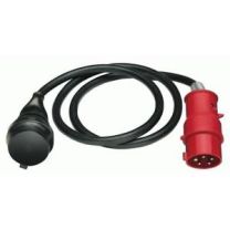Adapterski podaljšek, 5p/16A/400V na šuko 230V/16A 1,5m IP44